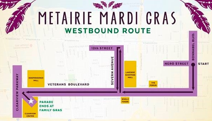 Jefferson Parish Mardi Gras Parade Routes